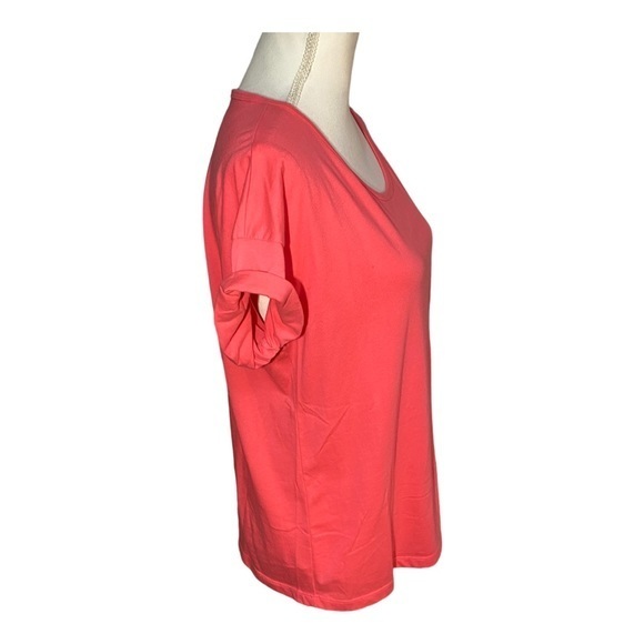 Fabletics Women’s Small Brook Tee II Pink Short Sleeve Cuffed Rolled Sleeves - Picture 5 of 8